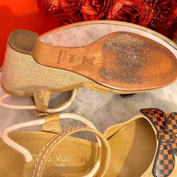 Louis Vuitton Beige Checkered Women's Shoes - Picture 4 of 13